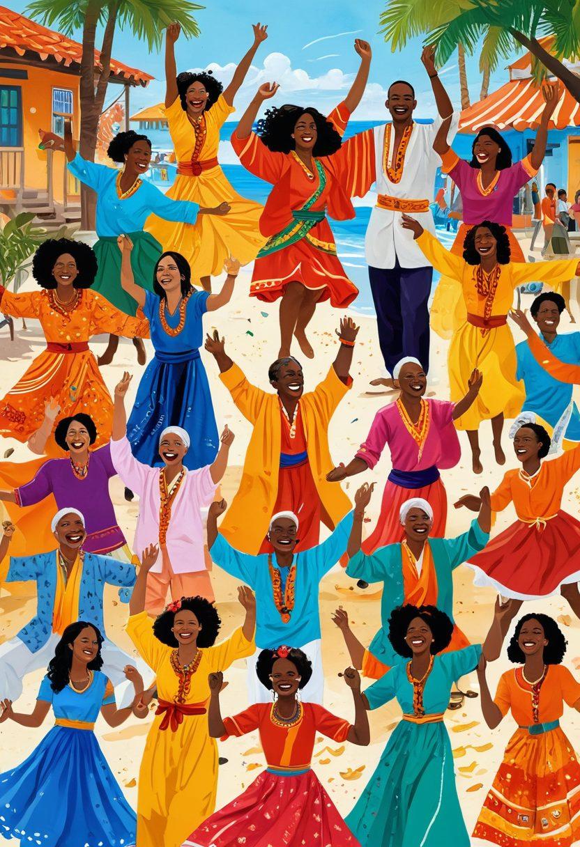 A vibrant collage showcasing diverse groups of people celebrating happiness across various cultures, featuring colorful traditional attire, joyful expressions, and communal activities like dancing and sharing food in different settings, such as a street festival, a beach party, and a cozy backyard gathering. Super-realistic. Bright colors. Circular layout to symbolize unity.